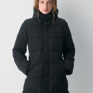 Aritzia TNA The Powder Parker Mid Length Black Jacket Women’s Medium